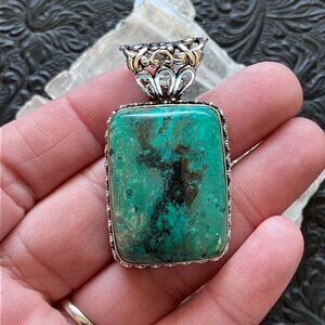 Chrysocolla Stone Crystal Jewelry Pendant